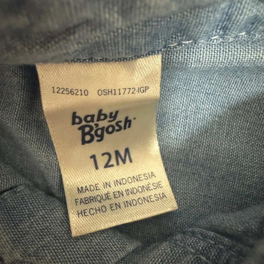 OshKosh B'gosh Blue denim long sleeve onesie